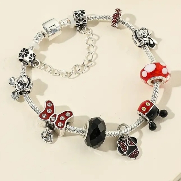 Pandora Style Disney Minnie & Mickey Charm Bracelet - Picture 4 of 4